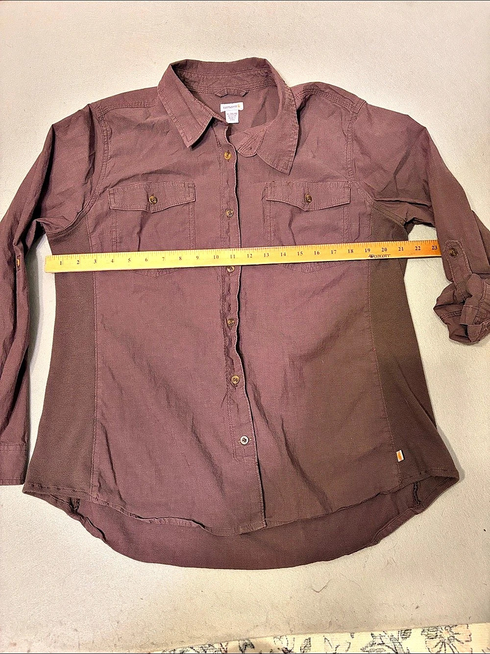 Carhartt Force Relaxed Fit Brown Shirt Size XL (16/18)